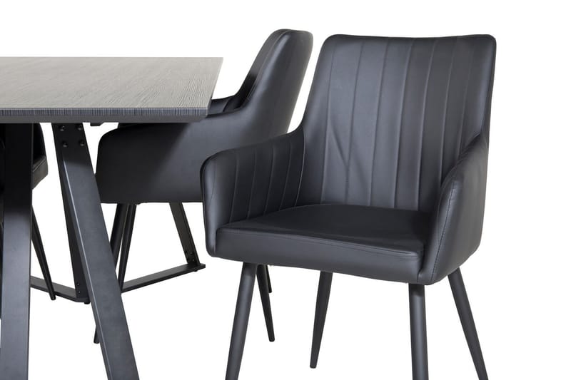 Rektangulär matgrupp Venture Home Svart Svart 4st - Møbler - Bord - Spisegruppe