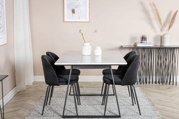 Rektangulär matgrupp Venture Home Svart Svart 4st - Møbler - Bord - Spisegruppe