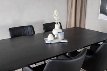 Rektangulär matgrupp Venture Home Svart Svart 4st - Møbler - Bord - Spisegruppe