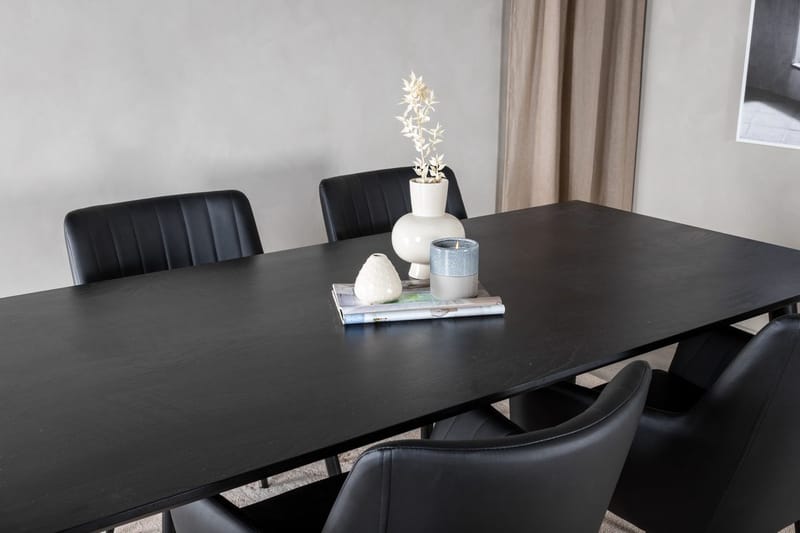 Rektangulär matgrupp Venture Home Svart Svart 4st - M øbler - Bord - Spisegruppe