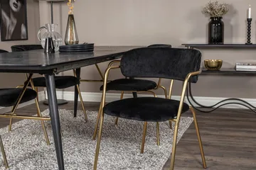 Rektangulär matgrupp Venture Home Svart Svart 4st - Møbler - Bord - Spisegruppe