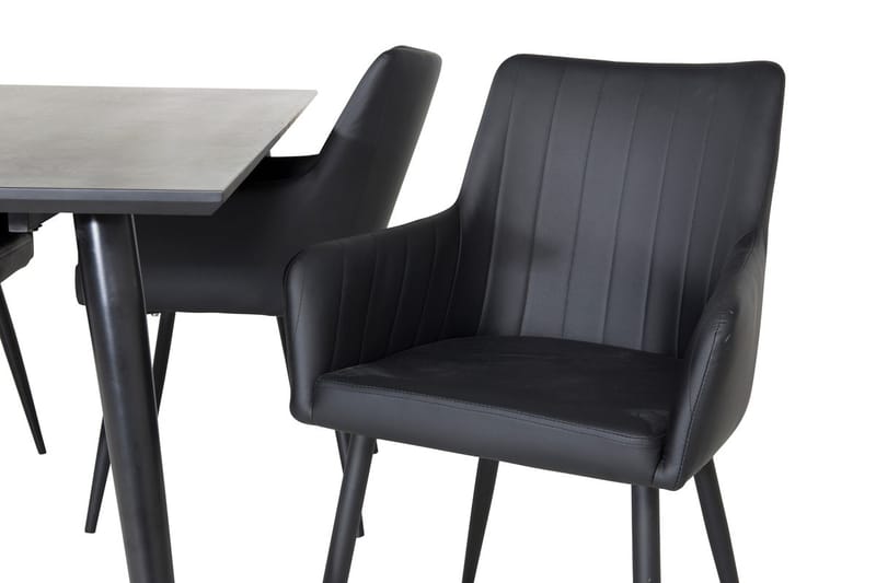 Rektangulär matgrupp Venture Home Svart Svart 4st - Møbler - Bord - Spisegruppe