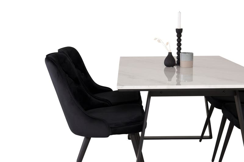 Rektangulär matgrupp Venture Home Svart Svart 4st - Møbler - Bord - Spisegruppe