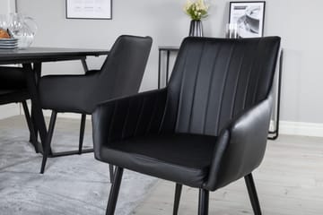 Rektangulär matgrupp Venture Home Svart Svart 4st - Møbler - Bord - Spisegruppe