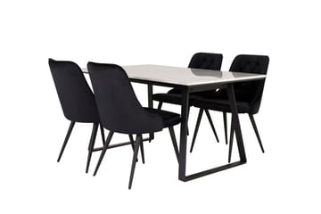 Rektangulär matgrupp Venture Home Svart Svart 4st - Møbler - Bord - Spisegruppe