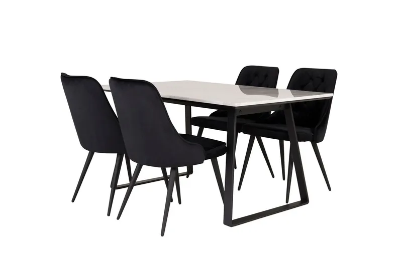 Rektangulär matgrupp Venture Home Svart Svart 4st