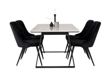 Rektangulär matgrupp Venture Home Svart Svart 4st - Møbler - Bord - Spisegruppe