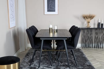 Rektangulär matgrupp Venture Home Svart Svart 6st - Møbler - Bord - Spisegruppe
