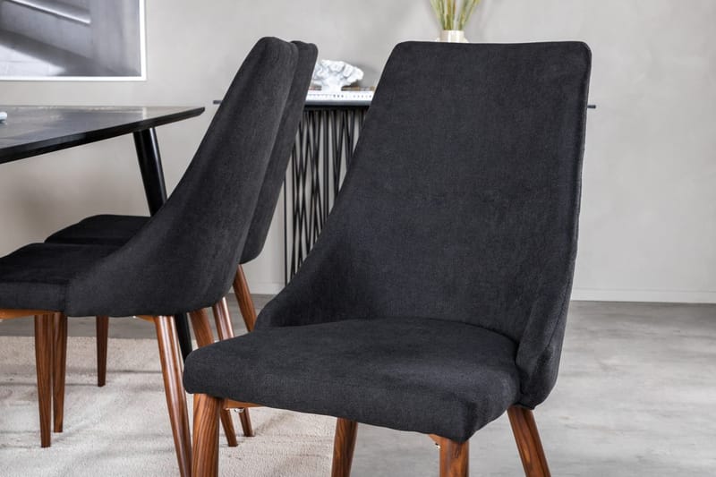 Rektangulär matgrupp Venture Home Svart Svart 6st - M øbler - Bord - Spisegruppe