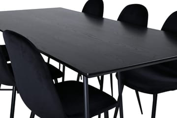 Rektangulär matgrupp Venture Home Svart Svart 6st - Møbler - Bord - Spisegruppe