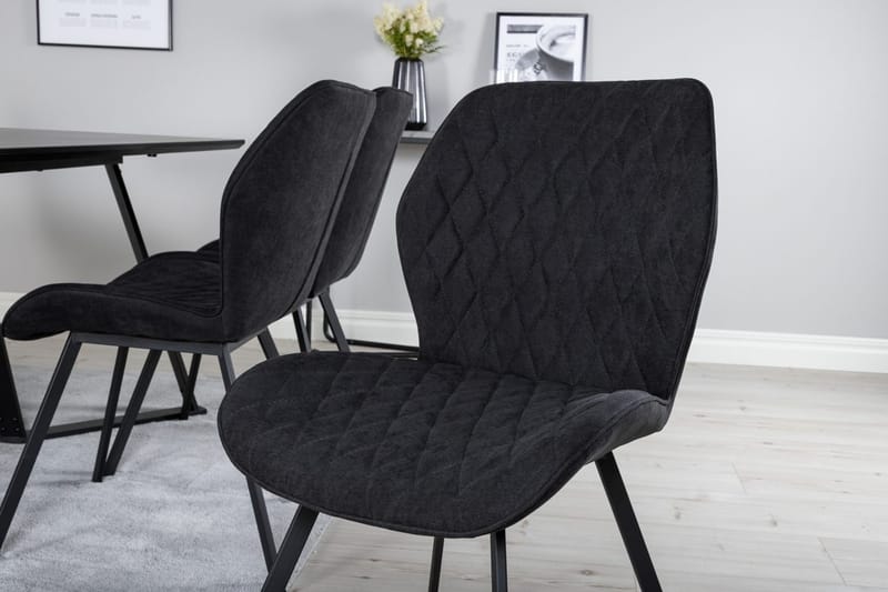 Rektangulär matgrupp Venture Home Svart Svart 6st - M øbler - Bord - Spisegruppe