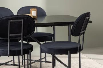 Rektangulär matgrupp Venture Home Svart Svart 6st - Møbler - Bord - Spisegruppe