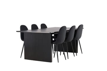 Rektangulär matgrupp Venture Home Svart Svart 6st - Møbler - Bord - Spisegruppe