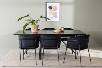 Rektangulär matgrupp Venture Home Svart Svart 6st - Møbler - Bord - Spisegruppe