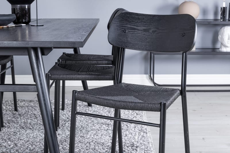 Rektangulär matgrupp Venture Home Svart Svart 6st - Møbler - Bord - Spisegruppe
