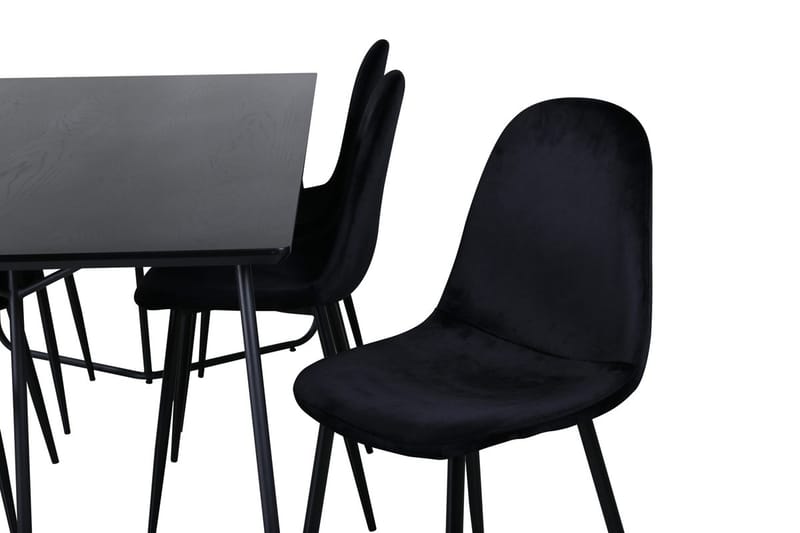 Rektangulär matgrupp Venture Home Svart Svart 6st - Møbler - Bord - Spisegruppe