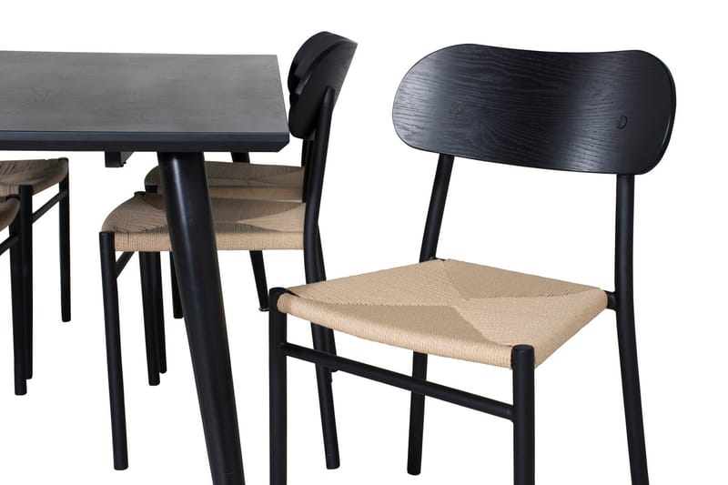 Rektangulär matgrupp Venture Home Svart Svart 6st - Møbler - Bord - Spisegruppe