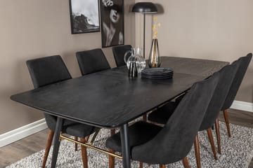 Rektangulär matgrupp Venture Home Svart Svart 6st - Møbler - Bord - Spisegruppe