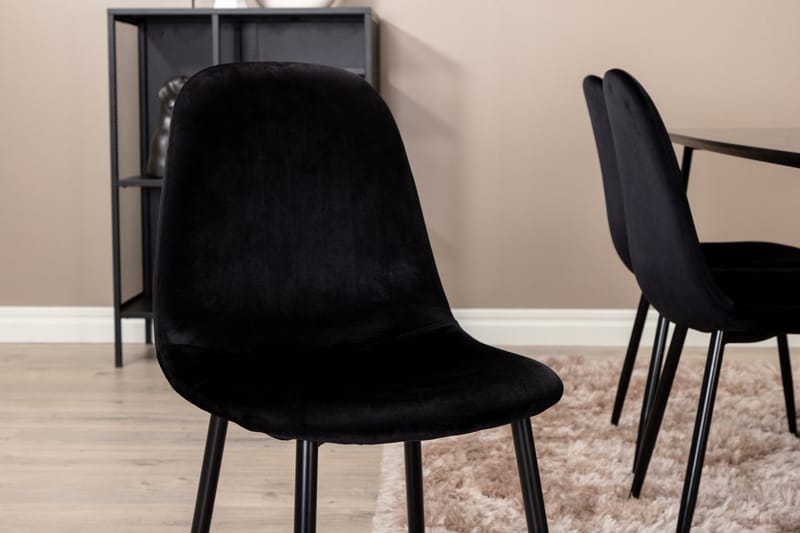 Rektangulär matgrupp Venture Home Svart Svart 6st - Møbler - Bord - Spisegruppe
