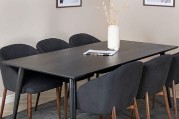Rektangulär matgrupp Venture Home Svart Svart 6st - Møbler - Bord - Spisegruppe