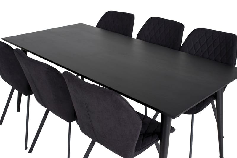 Rektangulär matgrupp Venture Home Svart Svart 6st - Møbler - Bord - Spisegruppe