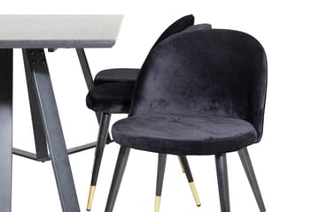 Rektangulär matgrupp Venture Home Svart Svart 6st - Møbler - Bord - Spisegruppe