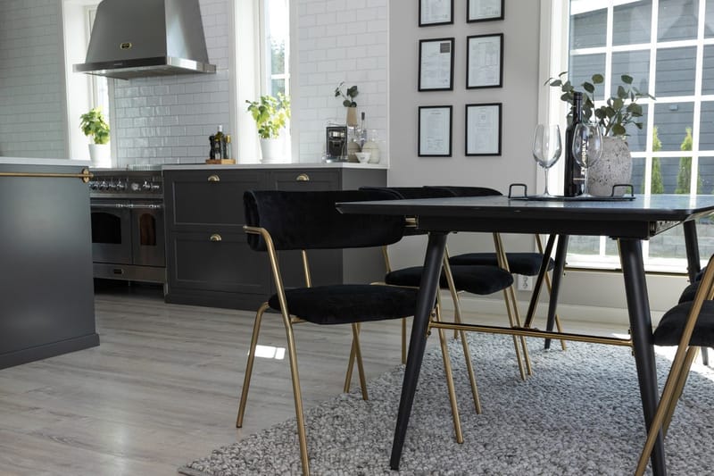 Rektangulär matgrupp Venture Home Svart Svart 6st - M øbler - Bord - Spisegruppe