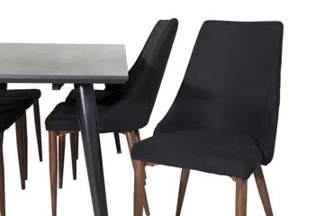 Rektangulär matgrupp Venture Home Svart Svart 6st - Møbler - Bord - Spisegruppe