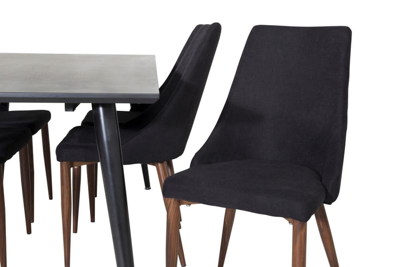 Rektangulär matgrupp Venture Home Svart Svart 6st - Møbler - Bord - Spisegruppe