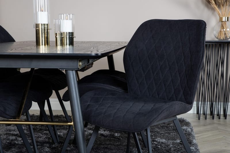 Rektangulär matgrupp Venture Home Svart Svart 6st - M øbler - Bord - Spisegruppe