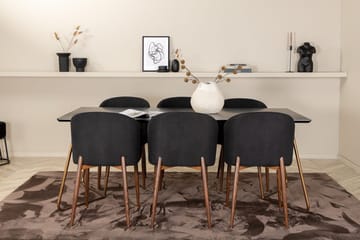 Rektangulär matgrupp Venture Home Svart Svart 6st - Møbler - Bord - Spisegruppe