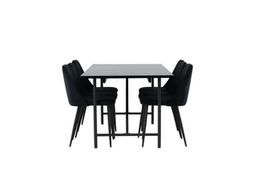 Rektangulär matgrupp Venture Home Svart Svart 6st - Møbler - Bord - Spisegruppe