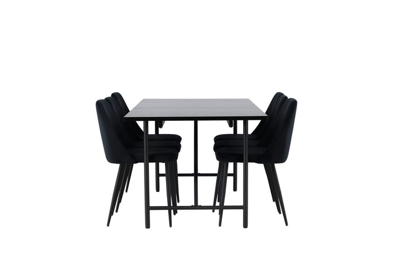 Rektangulär matgrupp Venture Home Svart Svart 6st - Møbler - Bord - Spisegruppe