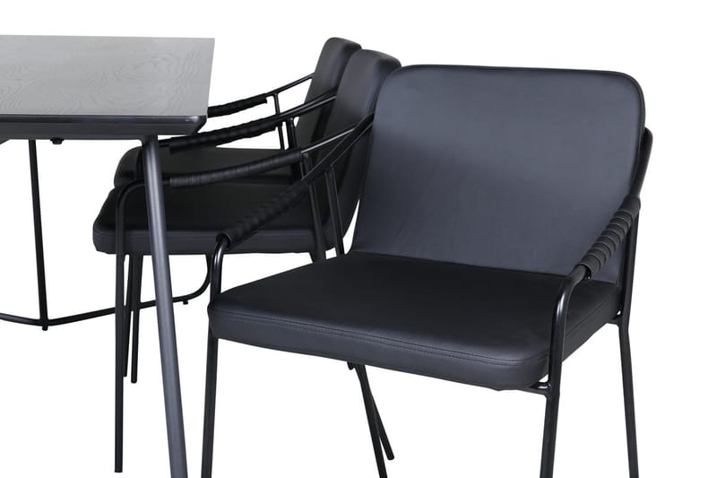 Rektangulär matgrupp Venture Home Svart Svart 6st - Møbler - Bord - Spisegruppe