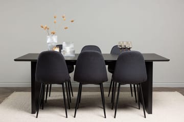 Rektangulär matgrupp Venture Home Svart Svart 6st - Møbler - Bord - Spisegruppe