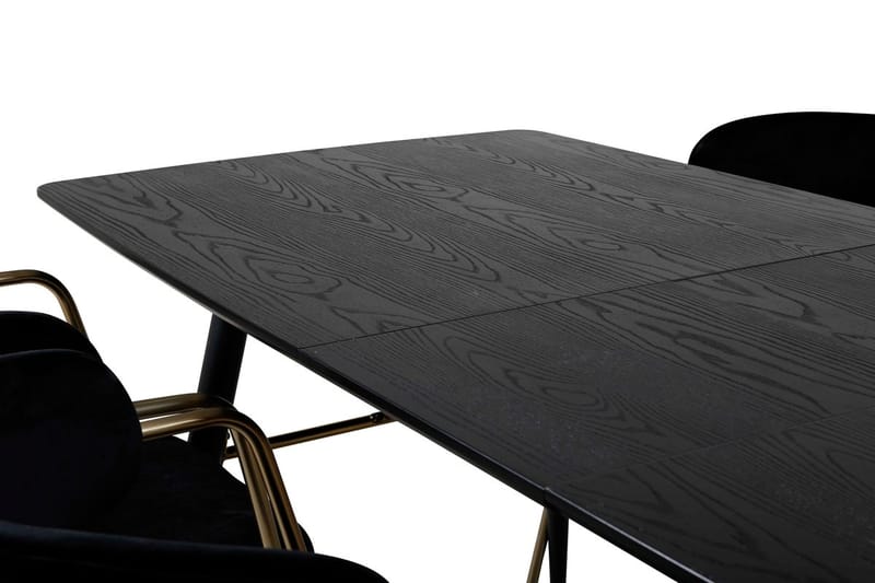 Rektangulär matgrupp Venture Home Svart Svart 6st - Møbler - Bord - Spisegruppe