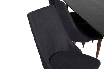 Rektangulär matgrupp Venture Home Svart Svart 6st - Møbler - Bord - Spisegruppe
