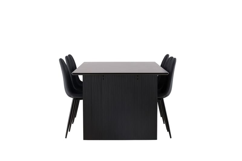 Rektangulär matgrupp Venture Home Svart Svart 6st - Møbler - Bord - Spisegruppe