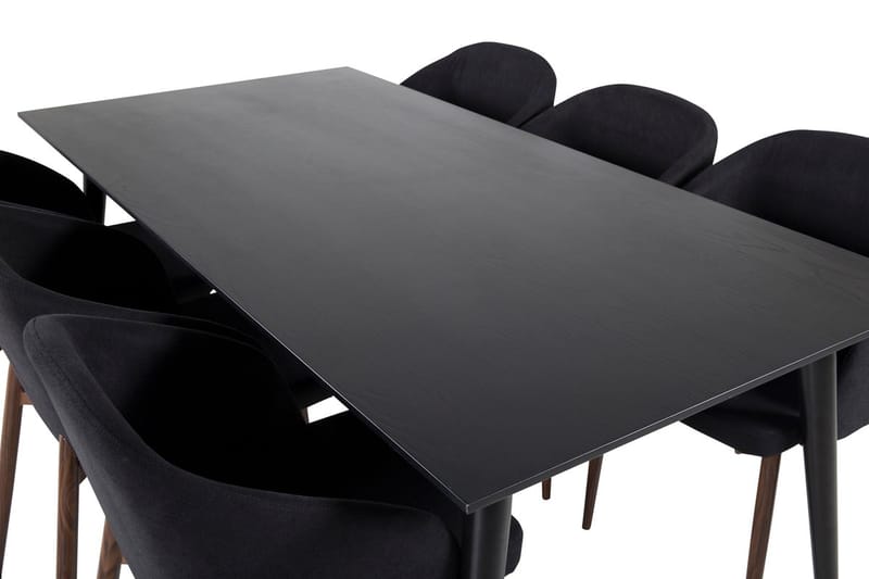 Rektangulär matgrupp Venture Home Svart Svart 6st - Møbler - Bord - Spisegruppe