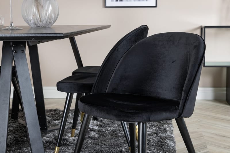 Rektangulär matgrupp Venture Home Svart Svart 6st - M øbler - Bord - Spisegruppe