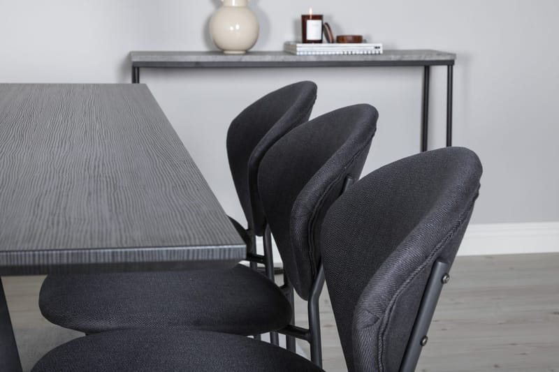Rektangulär matgrupp Venture Home Svart Svart 6st - Møbler - Bord - Spisegruppe