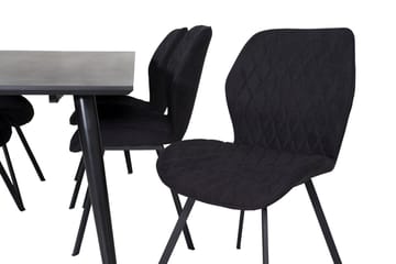 Rektangulär matgrupp Venture Home Svart Svart 6st - Møbler - Bord - Spisegruppe