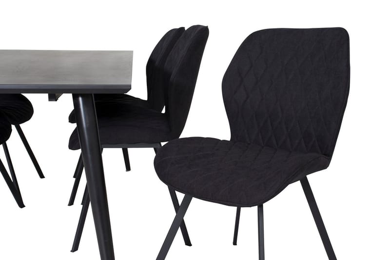 Rektangulär matgrupp Venture Home Svart Svart 6st - Møbler - Bord - Spisegruppe