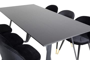 Rektangulär matgrupp Venture Home Svart Svart 6st - Møbler - Bord - Spisegruppe