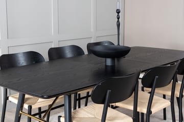 Rektangulär matgrupp Venture Home Svart Svart 6st - Møbler - Bord - Spisegruppe