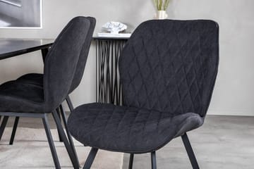 Rektangulär matgrupp Venture Home Svart Svart 6st - Møbler - Bord - Spisegruppe