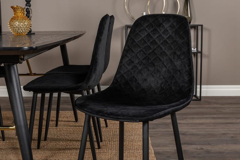 Rektangulär matgrupp Venture Home Svart Svart 6st - M øbler - Bord - Spisegruppe