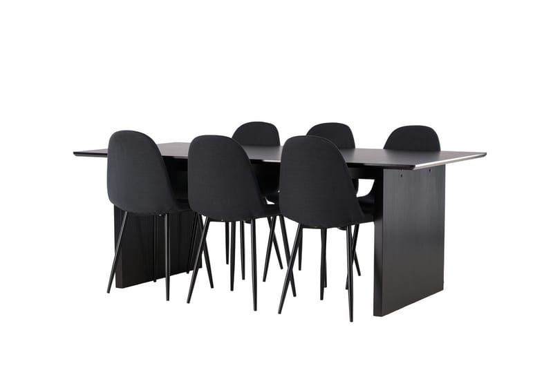 Rektangulär matgrupp Venture Home Svart Svart 6st - Møbler - Bord - Spisegruppe