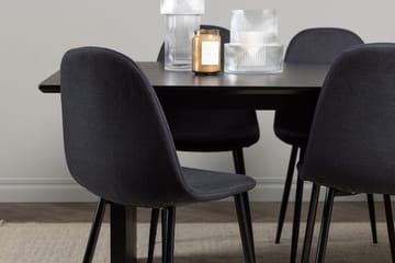 Rektangulär matgrupp Venture Home Svart Svart 6st - Møbler - Bord - Spisegruppe