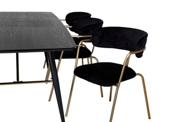 Rektangulär matgrupp Venture Home Svart Svart 6st - Møbler - Bord - Spisegruppe